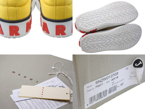 極美品 MARNI マルニ スリッポン スニーカー イタリア製 キャンバス レザー ラバー イエロー ホワイト レッド サイズ40 中古 53319