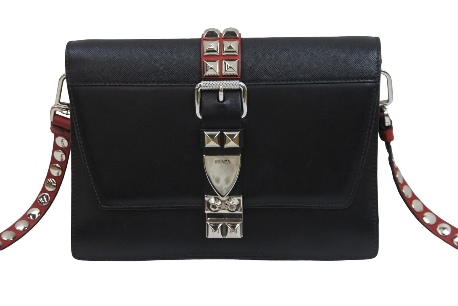PRADA プラダ ショルダーバッグ エレクトラ スタッズ クロス