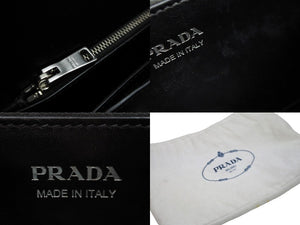 PRADA プラダショルダーバッグ エレクトラ スタッズ クロスボディバッグ 1BD120 ブラック レッド シルバー金具 美品 中古 53341 