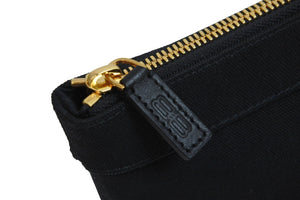 新品同様 BALENCIAGA バレンシアガ ポーチ セカンドバッグ ブラック ホワイト BBロゴ キャンバス ゴールド金具 中古 53365