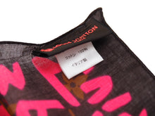 Load image into Gallery viewer, LOUIS VUITTON ルイ・ヴィトン スカーフ グラフィティ モノグラム 401910 ブラウンxピンク コットン 美品 中古 53515