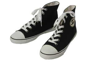 CHANEL シャネル スニーカー 001852 ココマーク ハイカットスニーカー ブラック ホワイト キャンバス サイズ37 良品 中古 53532