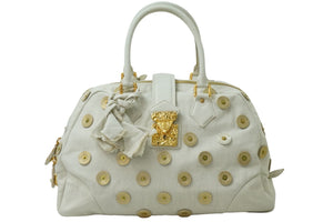 LOUIS VUITTON ルイヴィトン ハンドバッグ ポルカドッツ・パナマ ボウリィ ティンカーベル M95409 ゴールド金具 美品 中古 53546