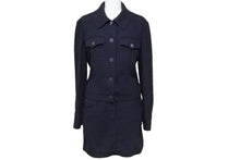Load image into Gallery viewer, CHANEL シャネル セットアップ ジャケット スカート ココマーク 01P P17609 P17612 ネイビー ツイード 美品 中古 53593