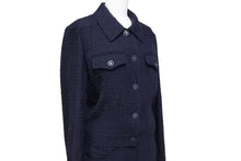 Load image into Gallery viewer, CHANEL シャネル セットアップ ジャケット スカート ココマーク 01P P17609 P17612 ネイビー ツイード 美品 中古 53593