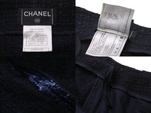 Load image into Gallery viewer, CHANEL シャネル セットアップ ジャケット スカート ココマーク 01P P17609 P17612 ネイビー ツイード 美品 中古 53593