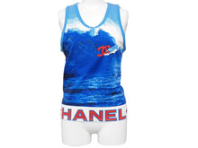 Load image into Gallery viewer, 極美品 CHANEL シャネル サーフライン タンクトップ 02S ブルー ココマーク P19540V11371 サイズ42 中古 53595