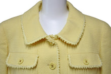 Load image into Gallery viewer, CHANEL シャネル ウールジャケット イエロー ココマークボタン P07237V05392 サイズ40 美品 中古 53596