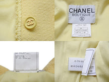 Load image into Gallery viewer, CHANEL シャネル ウールジャケット イエロー ココマークボタン P07237V05392 サイズ40 美品 中古 53596
