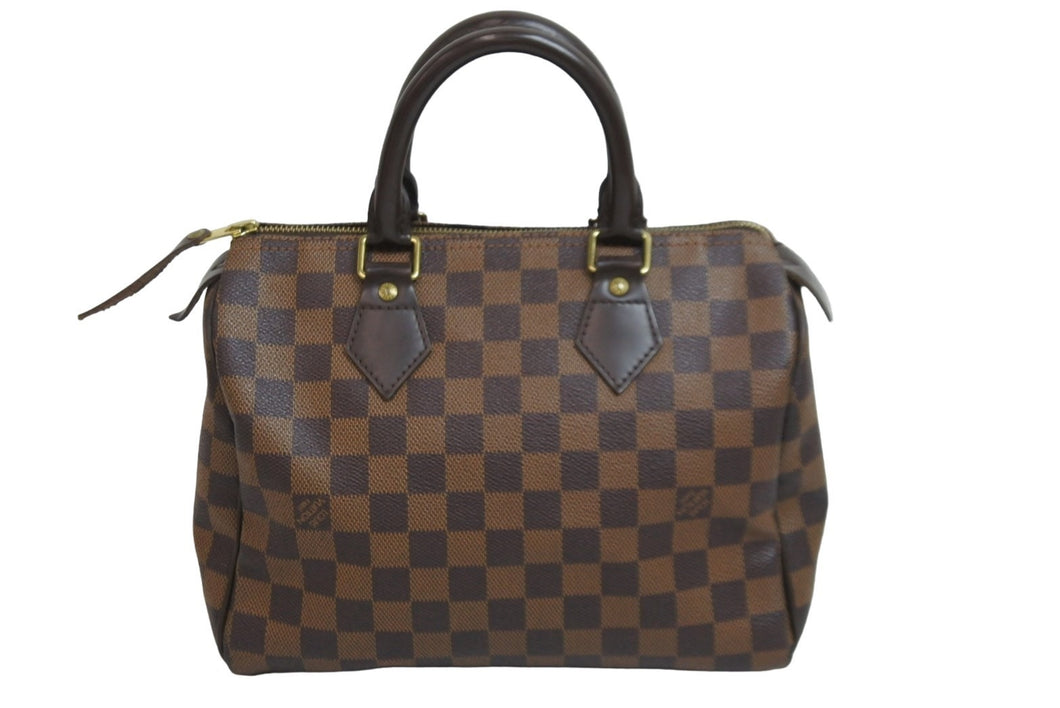 極美品 LOUIS VUITTON ルイ・ヴィトン ハンドバッグ スピーディ25 N41532 ダミエキャンバス ゴールド金具 中古 53628