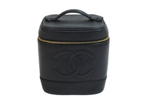 Load image into Gallery viewer, CHANEL シャネル ココマーク バニティバッグ 縦型 ハンドバッグ キャビアスキン ブラック ゴールド金具 美品 中古 53639