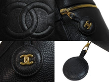 Load image into Gallery viewer, CHANEL シャネル ココマーク バニティバッグ 縦型 ハンドバッグ キャビアスキン ブラック ゴールド金具 美品 中古 53639