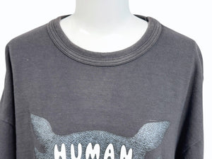 HUMAN MADE x KAWS ヒューマンメイド カウズ 21SS フェイスロゴ T-SHIRT 日本製 コットン ブラック サイズ2XL 美品 中古 4b005364