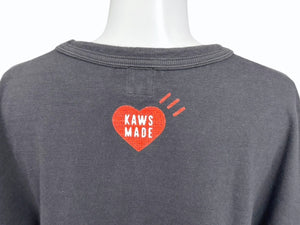 HUMAN MADE x KAWS ヒューマンメイド カウズ 21SS フェイスロゴ T-SHIRT 日本製 コットン ブラック サイズ2XL 美品 中古 4b005364