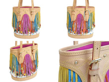Load image into Gallery viewer, LOUIS VUITTON ルイヴィトン トートバッグ M40109 フラーンジュ バケット ホワイト マルチカラー ゴールド金具 美品 中古 53651