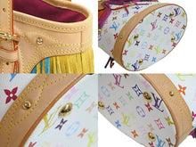 Load image into Gallery viewer, LOUIS VUITTON ルイヴィトン トートバッグ M40109 フラーンジュ バケット ホワイト マルチカラー ゴールド金具 美品 中古 53651