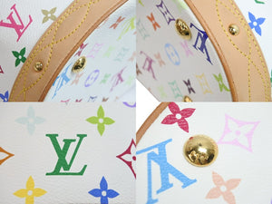 LOUIS VUITTON ルイヴィトン トートバッグ M40109 フラーンジュ バケット ホワイト マルチカラー ゴールド金具 美品 中古 53651