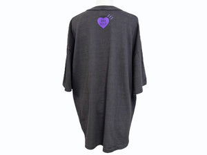 HUMAN MADE ヒューマンメイド 24AW 福岡限定 HEART T-SHIRT 日本製 コットン ブラック パープル サイズ2XL美品 中古 4b005366
