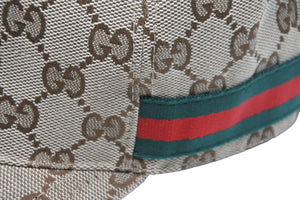 極美品 GUCCI グッチ ベースボールキャップ 帽子 GGキャンバス シェリーライン 200035 KQW8G ベージュ サイズL 中古 53856 