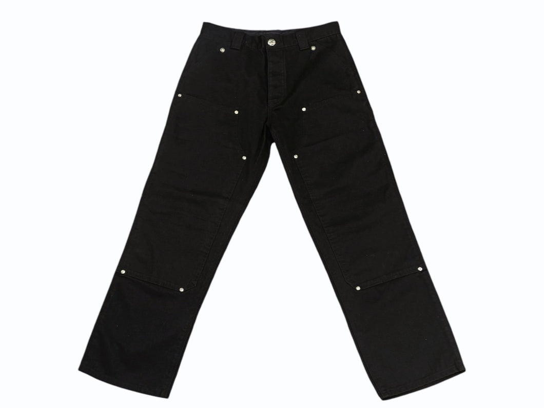 極美品 CHROME HEARTS クロムハーツ CARPENTER DOUBLE KNEE カーペンター ダブルニーパンツ サイズ32 クロスボール シルバー925 中古 4b005386