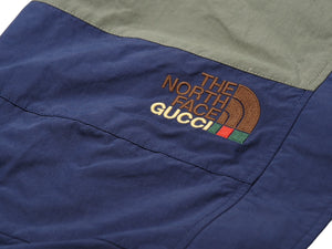 極美品 GUCCI×THENORTHFACE グッチ ザ ノースフェイス パンツ ネイビー カーキ シルバー金具 サイズL 663766 ZLF8Z 中古 53868 