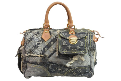 LOUISVUITTON ルイヴィトン スピーディ30 ボストンバッグ パッチワーク M95381 TH1087 モノグラムデニム 美品 中古 53894