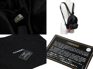 極美品 CHANEL シャネル リュック バックパック ココマーク 24番台 ナイロン ツイード シルバー金具 中古 53895