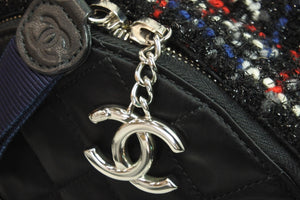 極美品 CHANEL シャネル リュック バックパック ココマーク 24番台 ナイロン ツイード シルバー金具 中古 53895