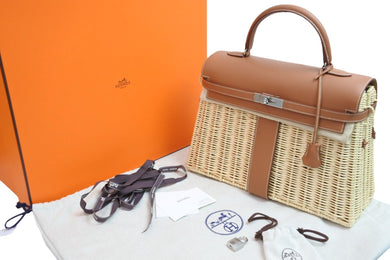 新品未使用 HERMES エルメス ケリー 35 ピクニック バレニア フォーブ シルバー金具 ヤナギ バレニア U刻印 53900
