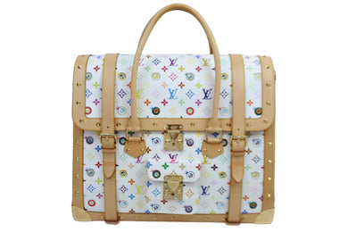 極美品 LOUIS VUITTON × 村上隆 ルイヴィトン ボストンバッグ サックジギャンティック M92057 ブロン マルチ ゴールド金具 53902