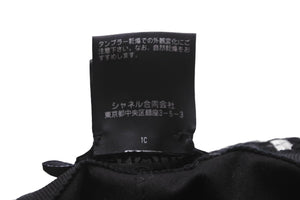 CHANEL シャネル バケットハット ココマーク チェック柄 S コットン ツイード ブラック ホワイト シルバー金具 美品 中古 53948