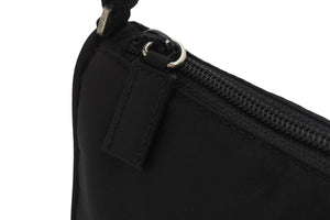 極美品 PRADA プラダ ショルダーバッグ トライアングルロゴ MV633 ナイロン ブラック シルバー金具 中古 54107