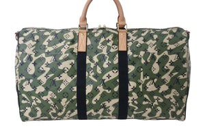 極美品 LOUIS VUITTON ルイヴィトン × 村上隆 キーポルバンドリエール55 モノグラムモフラージュ M95774 中古 54115