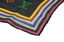 Load image into Gallery viewer, LOUIS VUITTON ルイヴィトン スカーフ 村上隆 ブラック マルチカラー M71916 シルク イタリア 製美品 中古 54196