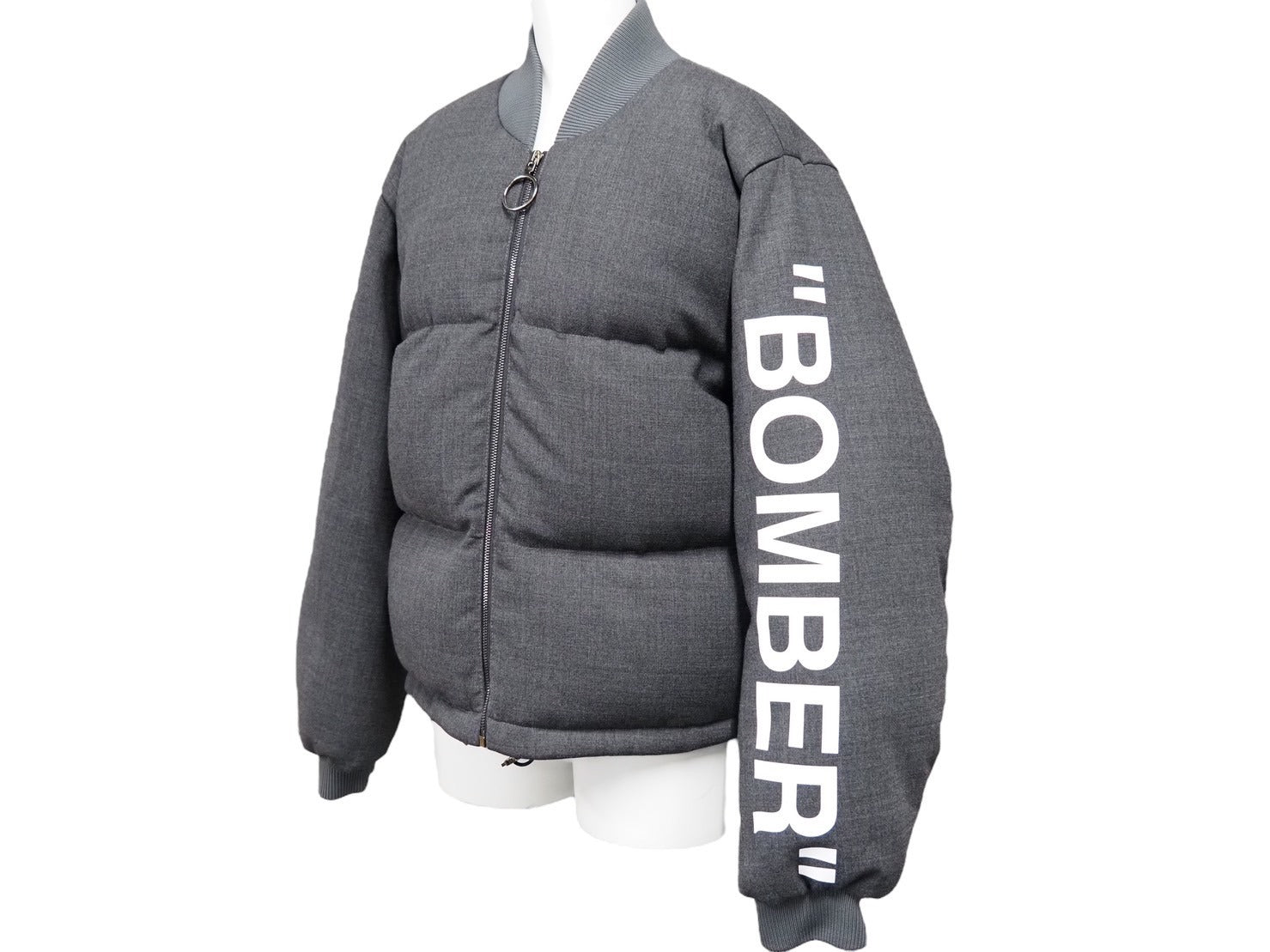 OFF-WHITE オフホワイト 18AW BOMBER ダウンジャケット グレー