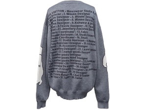 LOUIS VUITTON ルイヴィトン スタジオジャカードクルーネック ニット HIN14WTBL グレー サイズL 良品 中古 54209