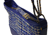 Load image into Gallery viewer, CHANEL シャネル ガブリエルドゥ ショルダーバッグ 27番台 ココマーク ブルー ゴールド シルバー金具 ツイード 美品 中古 54225