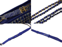 Load image into Gallery viewer, CHANEL シャネル ガブリエルドゥ ショルダーバッグ 27番台 ココマーク ブルー ゴールド シルバー金具 ツイード 美品 中古 54225