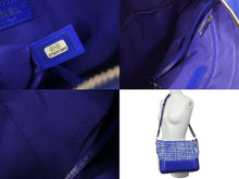 Load image into Gallery viewer, CHANEL シャネル ガブリエルドゥ ショルダーバッグ 27番台 ココマーク ブルー ゴールド シルバー金具 ツイード 美品 中古 54225