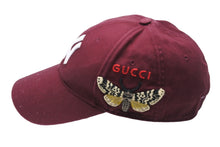 画像をギャラリービューアに読み込む, GUCCI グッチ NY YANKEES ニューヨークヤンキース キャップ 538565 ベースボールキャップ バタフライ ワインレッド 良品 中古 54229 