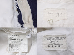 Greg Lauren グレッグローレン ボーダー ジャケット 再構築 コットン ホワイト ネイビー サイズL 美品 中古 54249