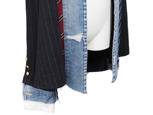 GREG LAUREN グレッグローレン 再構築 ペンシルストライプ ジャケット マルチカラー パッチ 916983 サイズ3 中古 54251