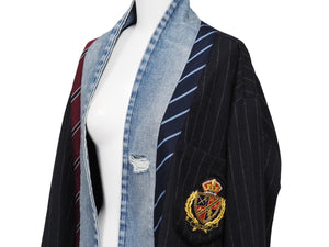 GREG LAUREN グレッグローレン 再構築 ペンシルストライプ ジャケット マルチカラー パッチ 916983 サイズ3 中古 54251