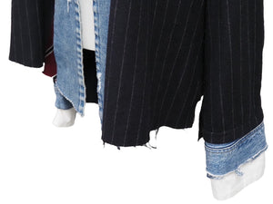 GREG LAUREN グレッグローレン 再構築 ペンシルストライプ ジャケット マルチカラー パッチ 916983 サイズ3 中古 54251
