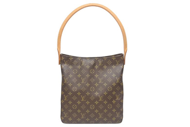 極美品 LOUIS VUITTON ルイヴィトン ルーピングGM ハンドバッグ モノグラム M51145 ブラウン ゴールド金具 中古 4b005427