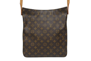 極美品 LOUIS VUITTON ルイヴィトン ルーピングGM ハンドバッグ モノグラム M51145 ブラウン ゴールド金具 中古 4b005427