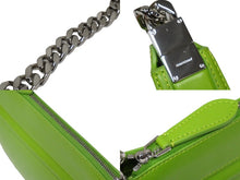 Load image into Gallery viewer, BURBERRY バーバリー チェーンショルダーバッグ Burberry THE OLYMPIA レザー グリーン シルバー金具 レディース 美品 中古 54292