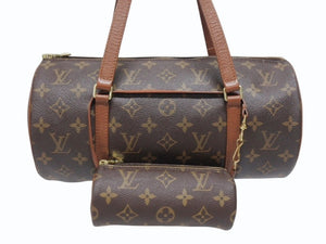 極美品 LOUIS VUITTON ルイヴィトン パピヨン30 ハンドバッグ M51385 筒型 モノグラムキャンバス ブラウン 中古 4b005443
