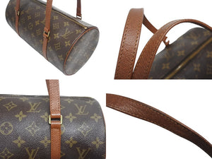極美品 LOUIS VUITTON ルイヴィトン パピヨン30 ハンドバッグ M51385 筒型 モノグラムキャンバス ブラウン 中古 4b005443