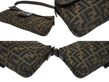 Load image into Gallery viewer, FENDI フェンディ ハンドバッグ ズッカ柄 マンマバケット ブラウン キャンバス レザー 26424 シルバー金具 美品 中古 4b005445